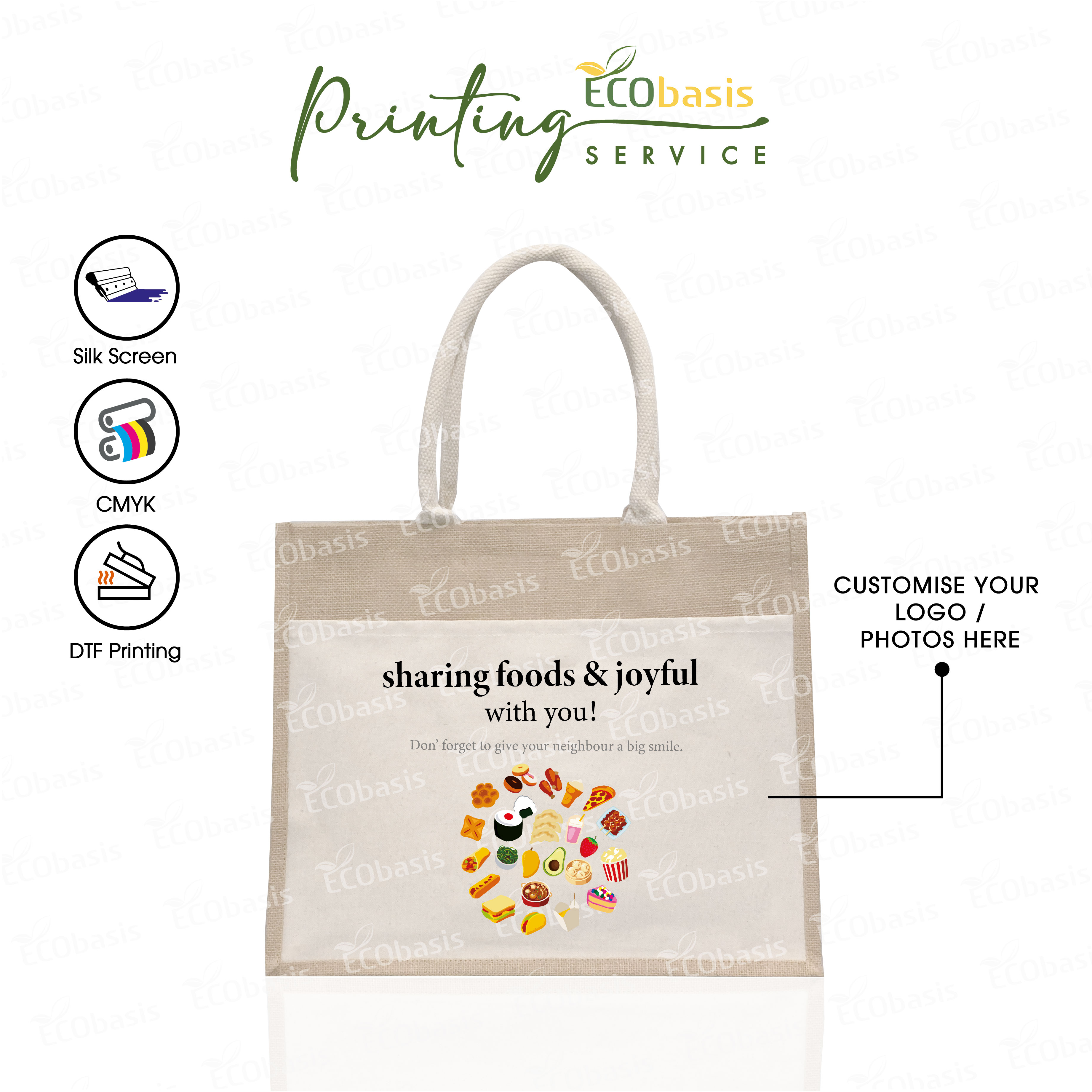 JR236 - Big Jute Bag with Front Pocket - Eco Basis Marketing Sdn Bhd