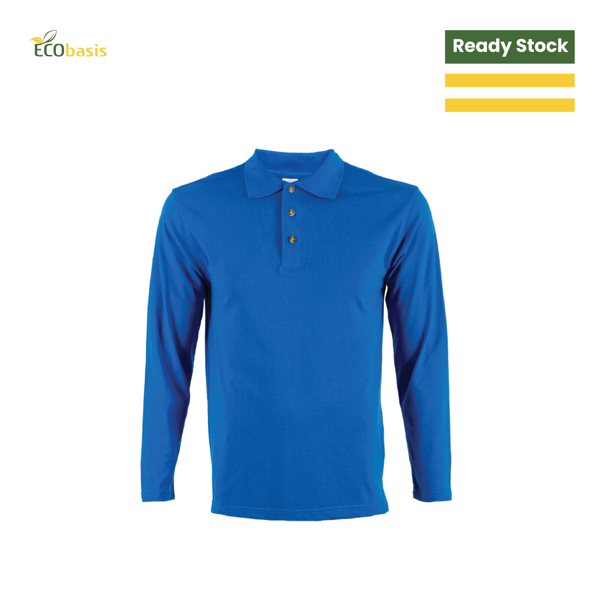 E35C09 Unisex CVC Cotton Long Sleeve Polo Shirt