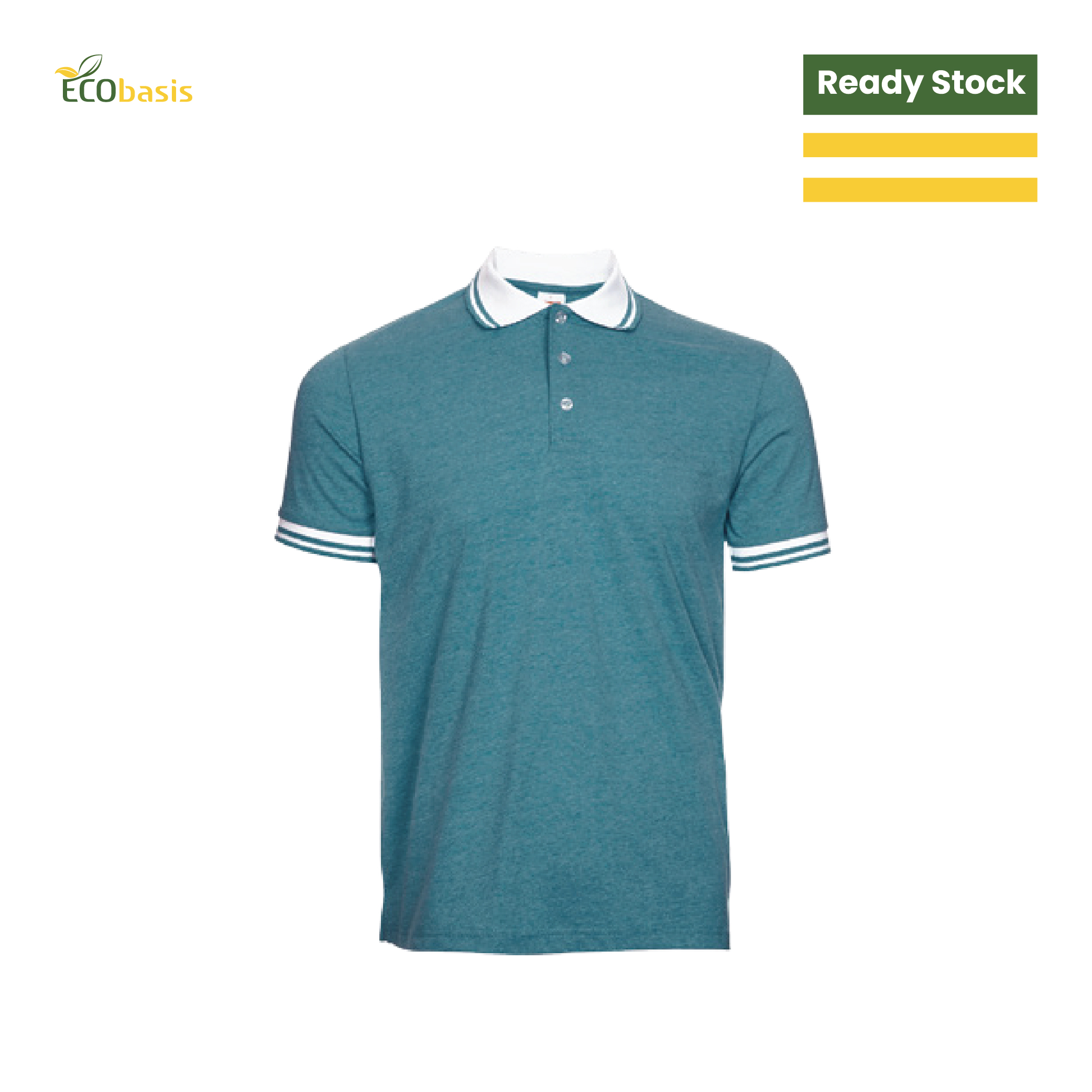 E35J08 Unisex Cotton Polyester Blend Tipped Collar & Cuff Short Sleeve Polo Shirt
